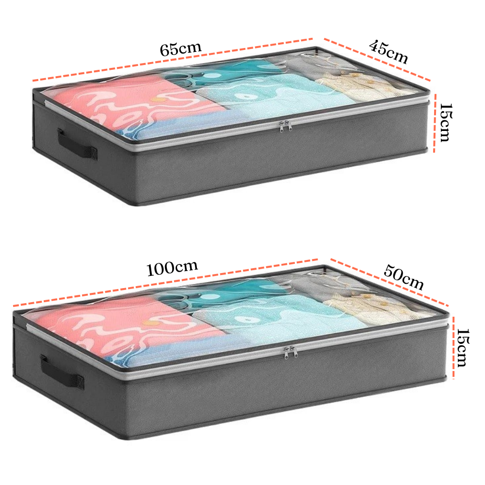 Cutie Depozitare Haine, Paturi, Model Orizontal, Inchidere cu Fermoar, Lavabila