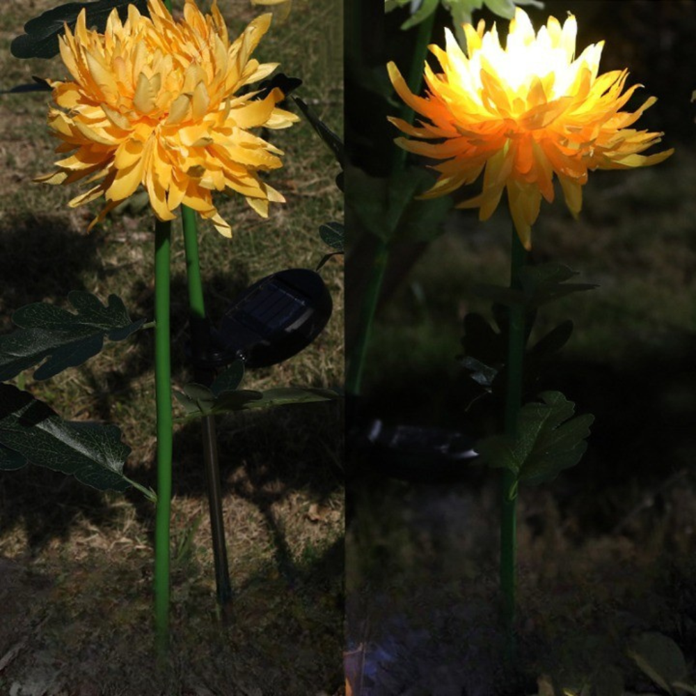 Lampa Solara Floare, Fixare in Sol, pentru Gradina, 400mAh, IP65