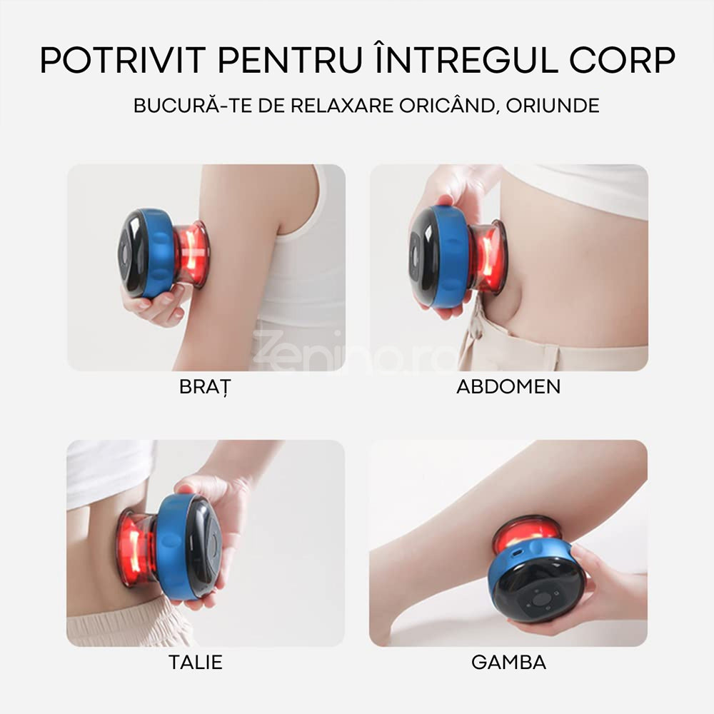 Electric Massage Cup, Anti-Cellulite, 12 Levels, Infrared Heating, Therapeutic, Black