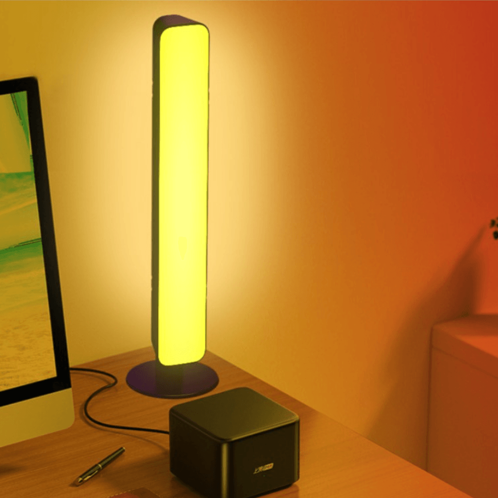 RGB настолна лампа, 14 LED, 10W, 5V захранване, дистанционно управление, USB кабел, 25.5x4x3.5cm
