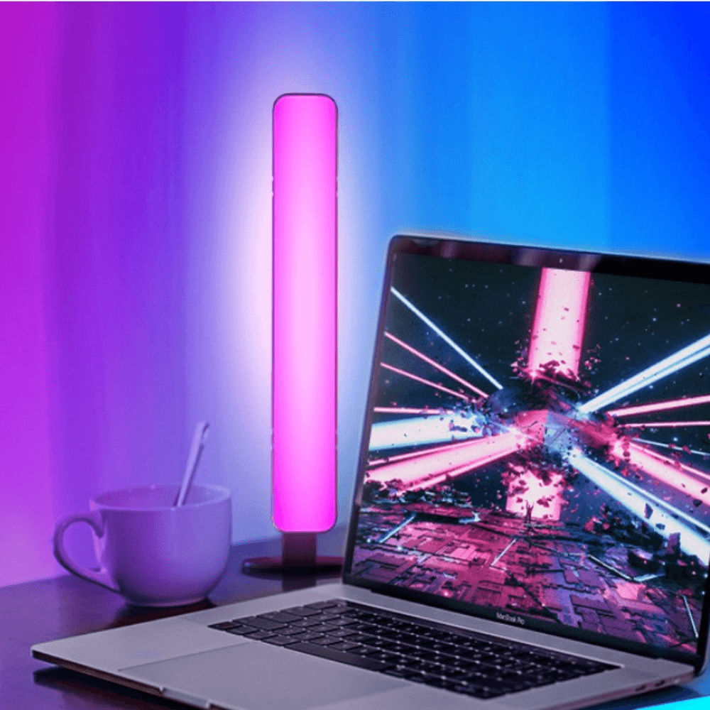 RGB настолна лампа, 14 LED, 10W, 5V захранване, дистанционно управление, USB кабел, 25.5x4x3.5cm
