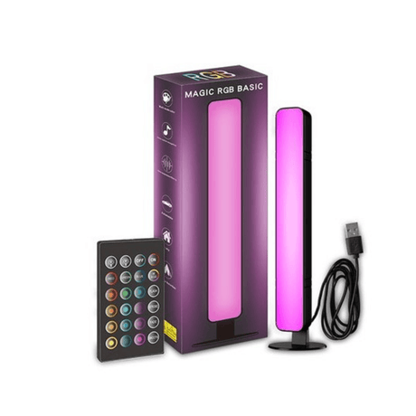 RGB Desk Lamp, 14 LED, 10W, 5V Power, Remote Control, USB Cable, 25.5x4x3.5cm