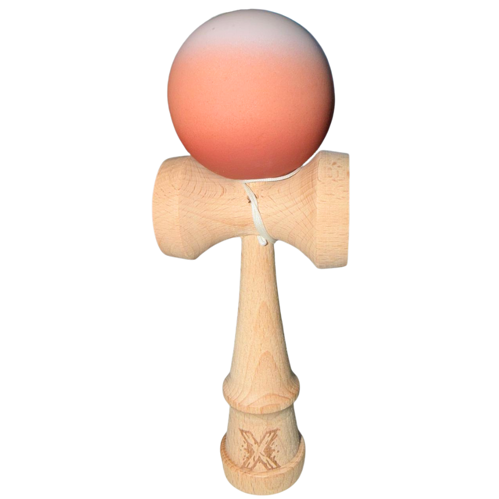 Kendama X Original + Husa Breloc Cadou, Rubber Grip, 18cm, Lemn, Joc Interactiv, Copii si Adulti