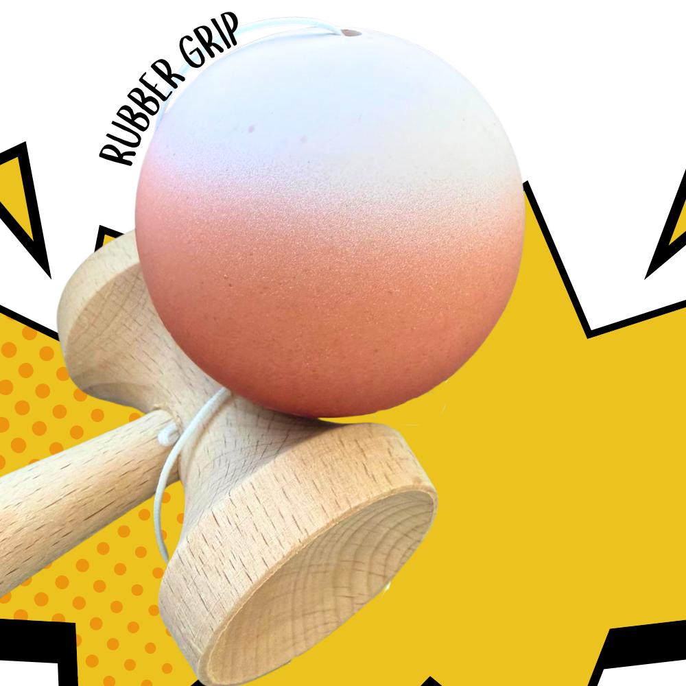 Kendama X Original + Husa Breloc Cadou, Rubber Grip, 18cm, Lemn, Joc Interactiv, Copii si Adulti
