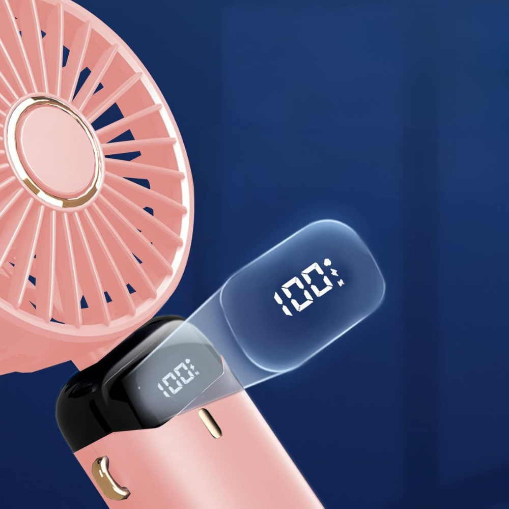 Mini Ventilator Portabil, 5 Viteze, Autonomie 12h, Model Pliabil, Incarcare USB