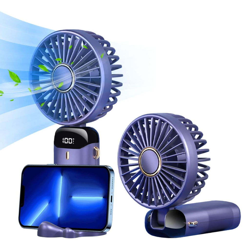 Mini Ventilator Portabil, 5 Viteze, Autonomie 12h, Model Pliabil, Incarcare USB