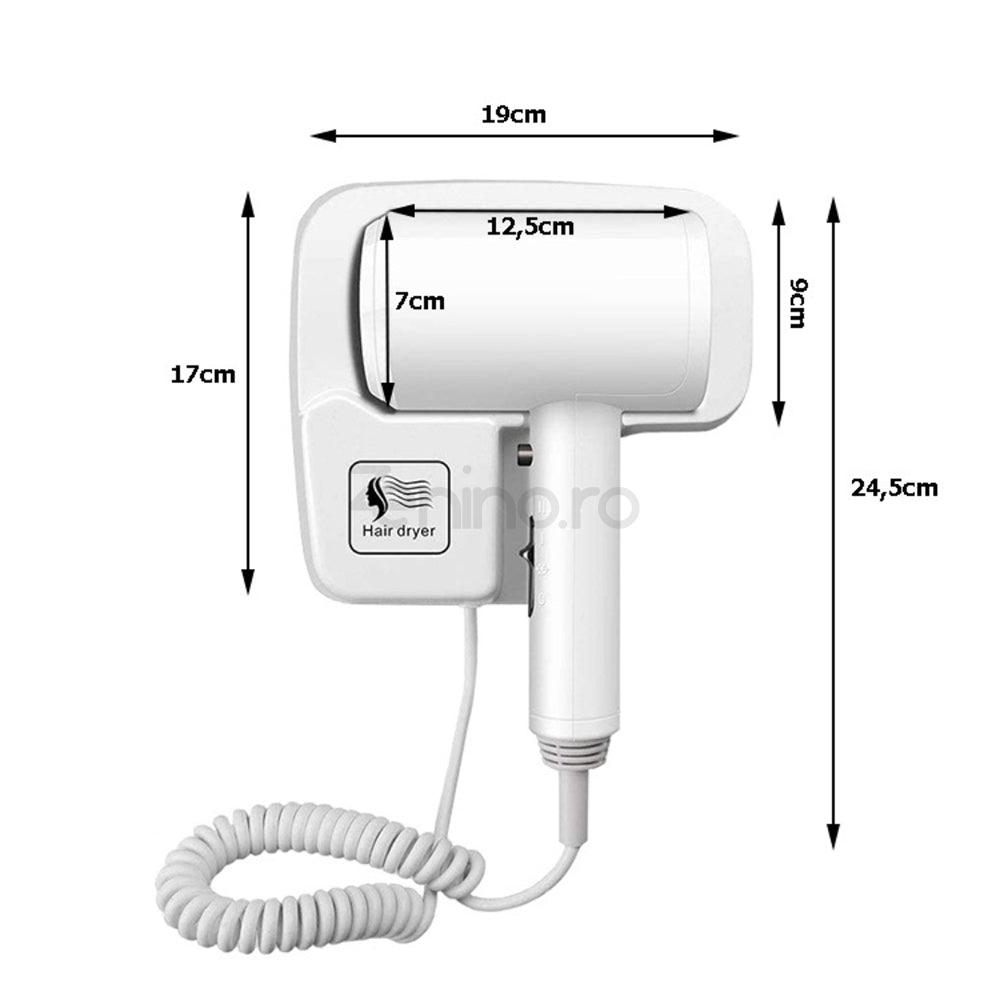 Сешоар, със стойка, 3 режима, 1200 W, издръжлив материал, йонизация, компактен размер, защита от прегряване, бял