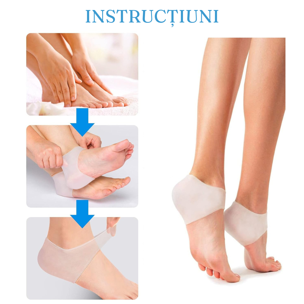 Set of 2 Heel Protectors, Moisturizing Effect, Silicone, Reusable