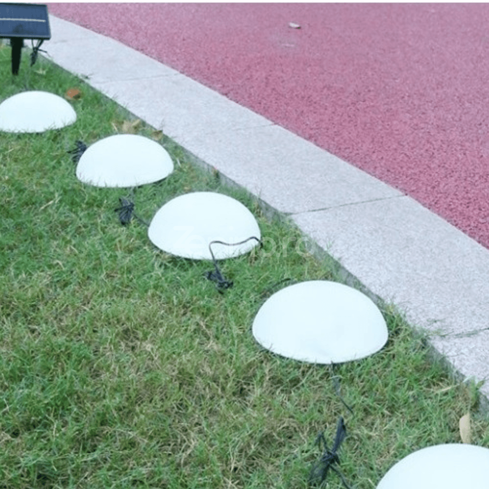 Set of 5 Solar Lamps, Mushroom Model, 1200mAh, with Solar Panel, Ground Mounting, 15x16cm, Warm/Cold White Light