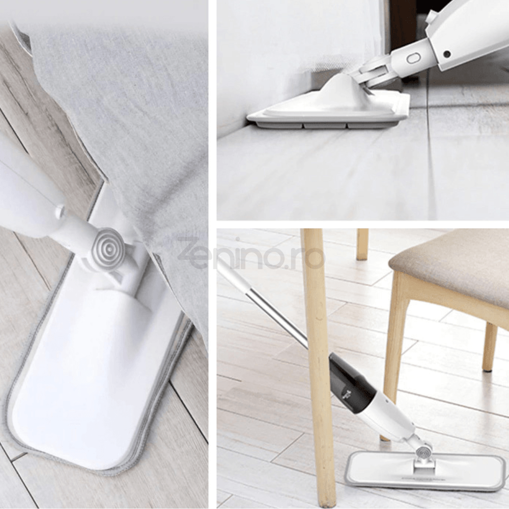 Mop Plat cu Pulverizator, Rezervor 350 ml, Multiple Suprafete, Curatare Eficienta, Rezerva din Microfibra