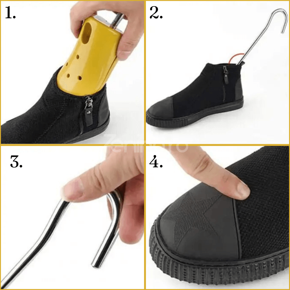 Boot/Shoe Holder, Adjustable Rod, Accessories Included, Premium ABS, Universal, Yellow