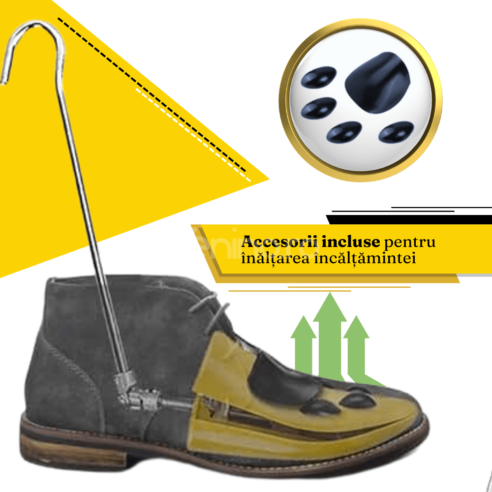 Boot/Shoe Holder, Adjustable Rod, Accessories Included, Premium ABS, Universal, Yellow