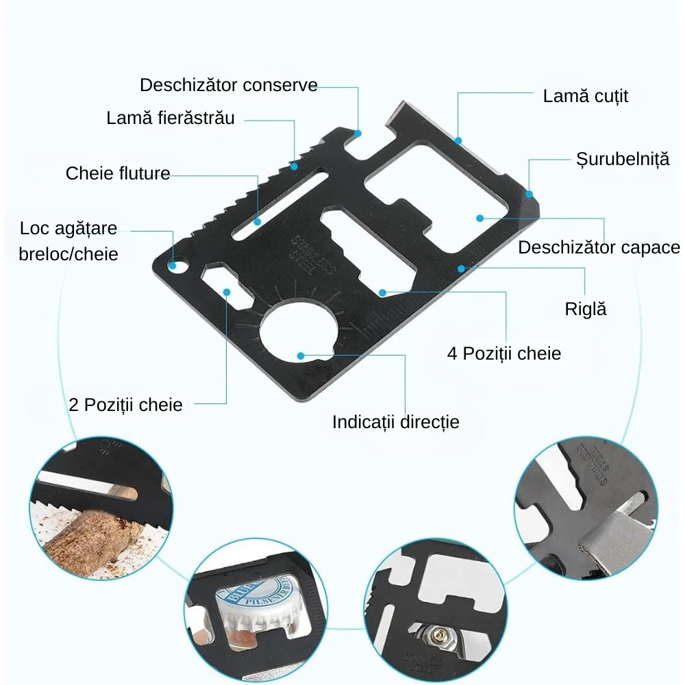 Kit Supravietuire, Multifunctional, Bete Fosforescente, Lanterna