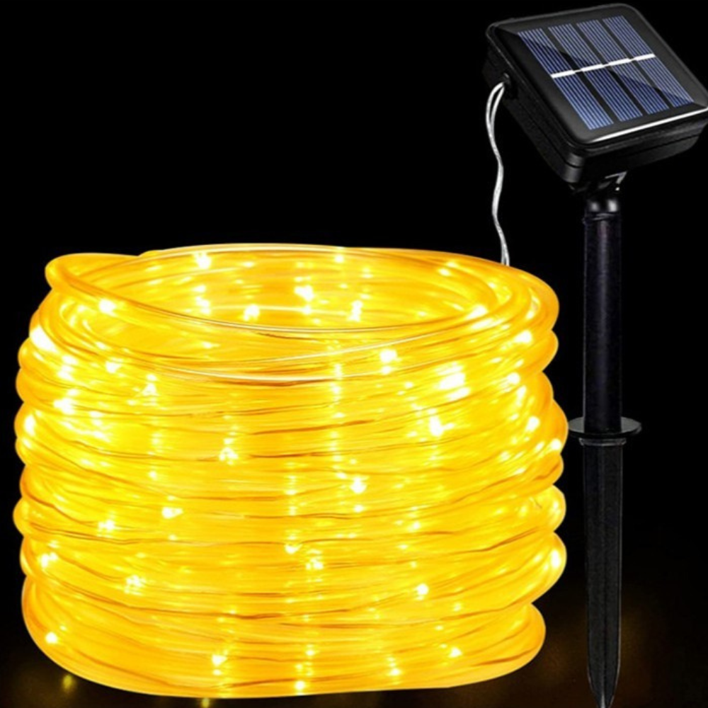 Instalatie Craciun tip Furtun, Incarcare Solara, 8 Programe, 12m - 32m