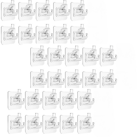 Комплект лепящи куки, водоустойчиви, прозрачни, макс. 5 кг, 6 см