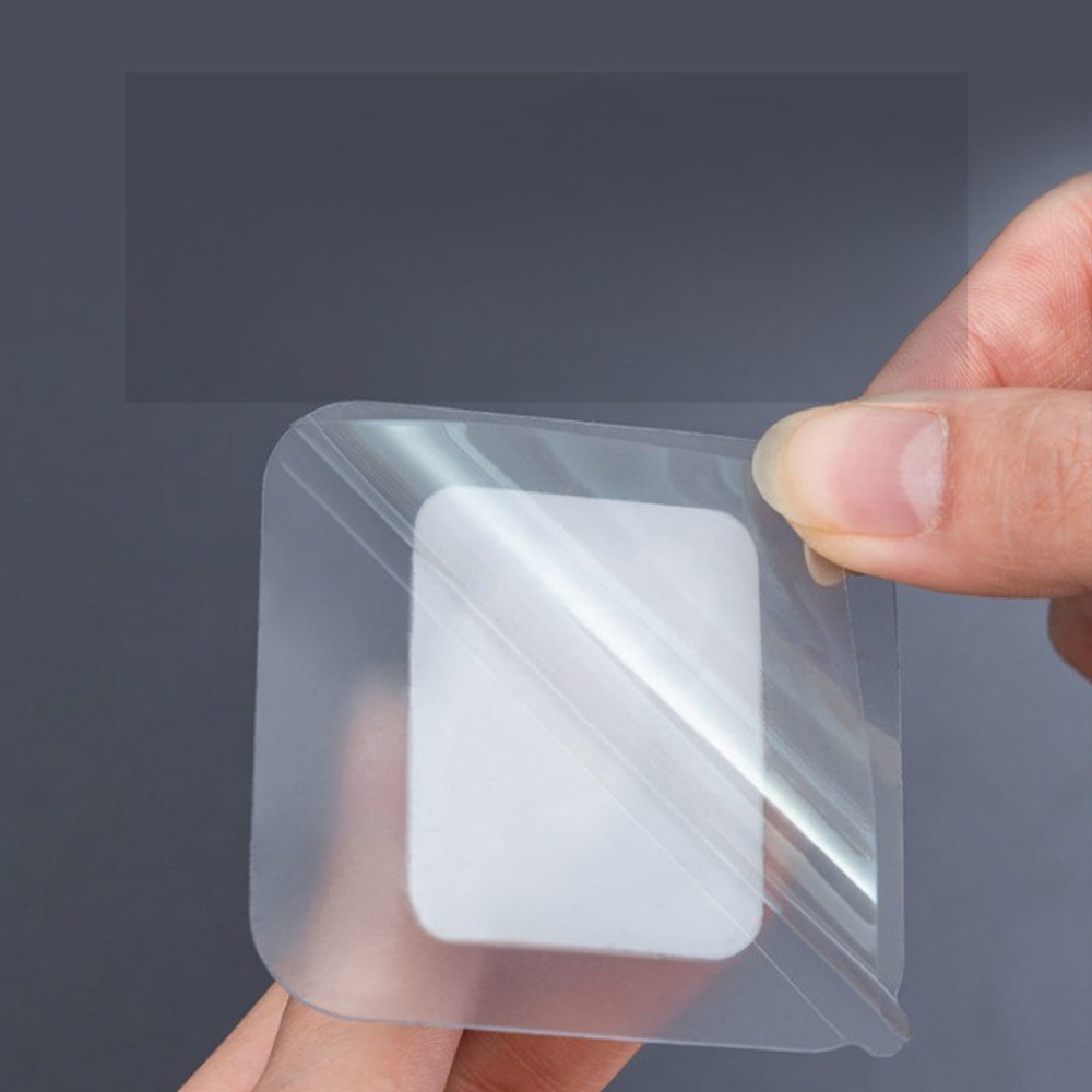 Adhesive Hooks Set, Waterproof, Transparent, Max 5kg., 6cm