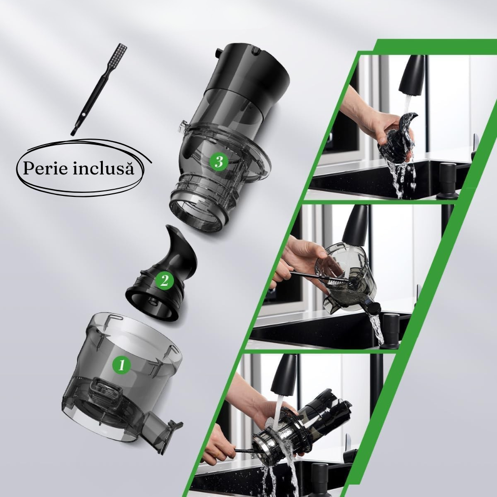 Cold Press Juicer, Fruit and Vegetable, 200W, Silent Motor, Steel Blades,