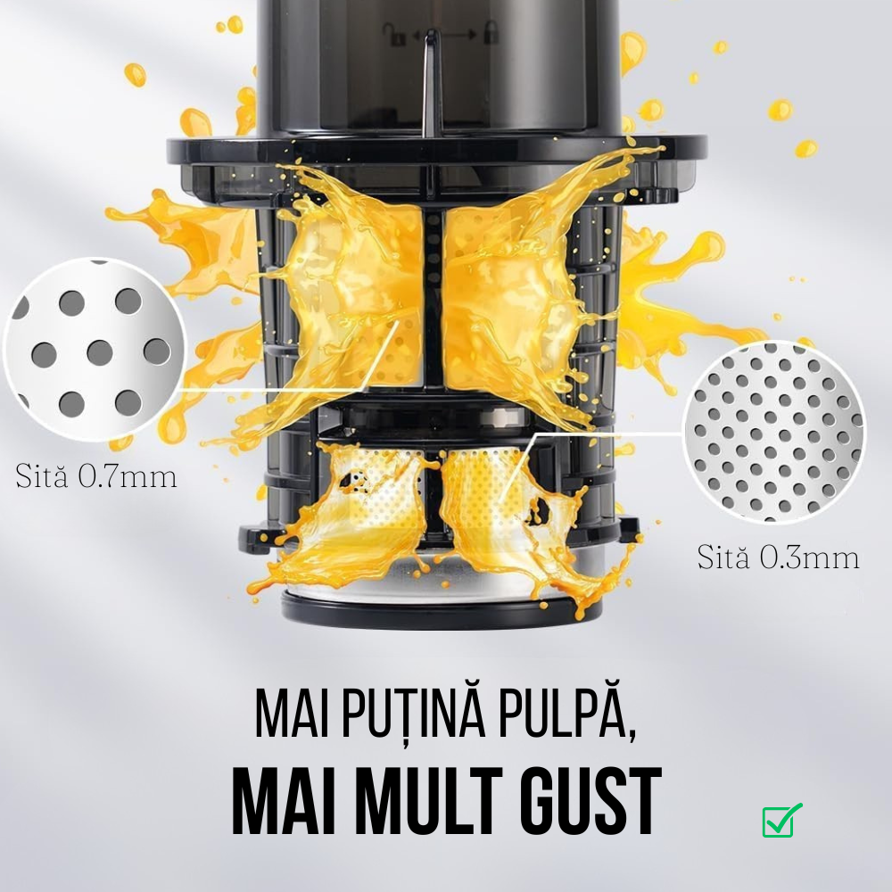 Cold Press Juicer, Fruit and Vegetable, 200W, Silent Motor, Steel Blades,