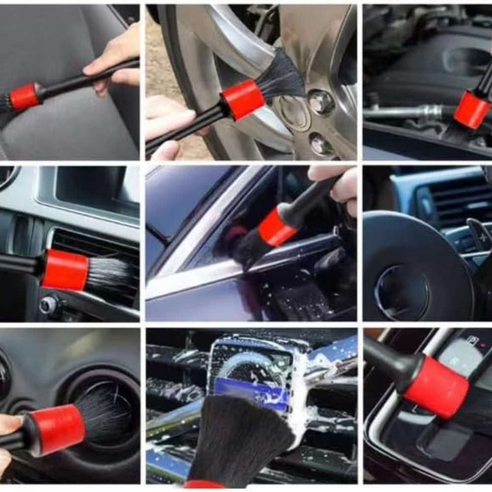 Car Cleaning Accessory Set, Microfiber Cloths, Tire Brush, Detailing Brush, Sponge, Interior/Exterior