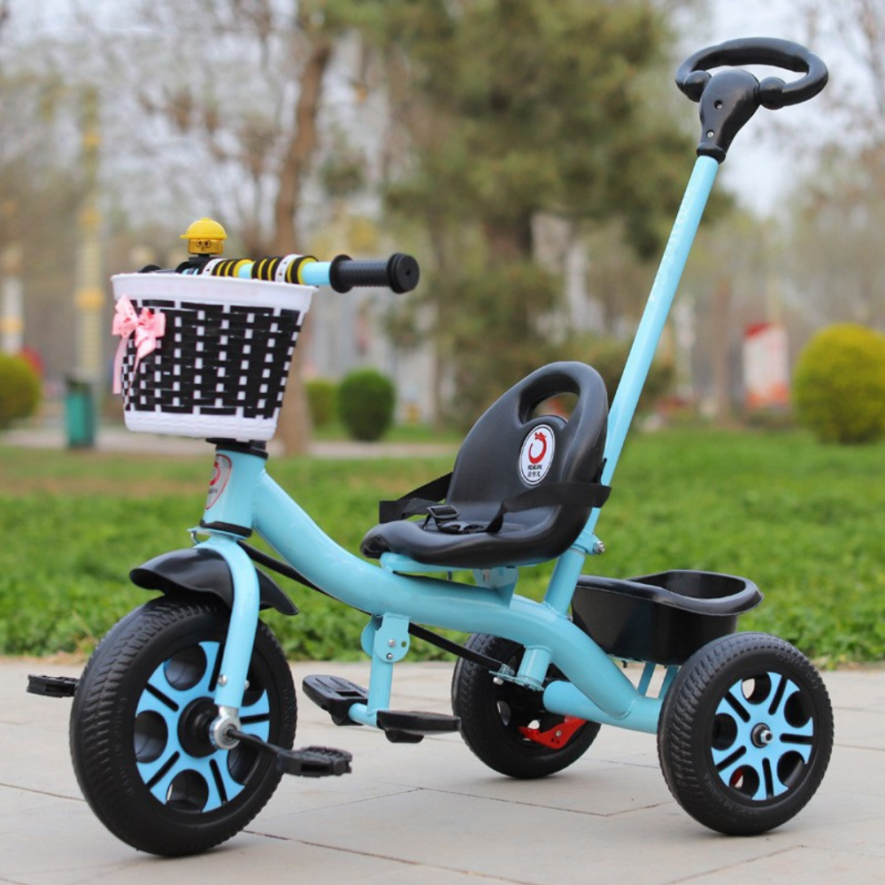 Tricicleta pentru Copii, Ghidon cu Cos Depozitare, Maner Impingere, 1-5 Ani