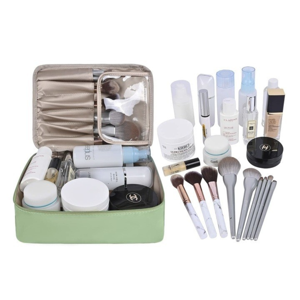 Geanta Organizare Cosmetice 2in1, Portfard Inclus, Impermeabil, pentru Calatorii