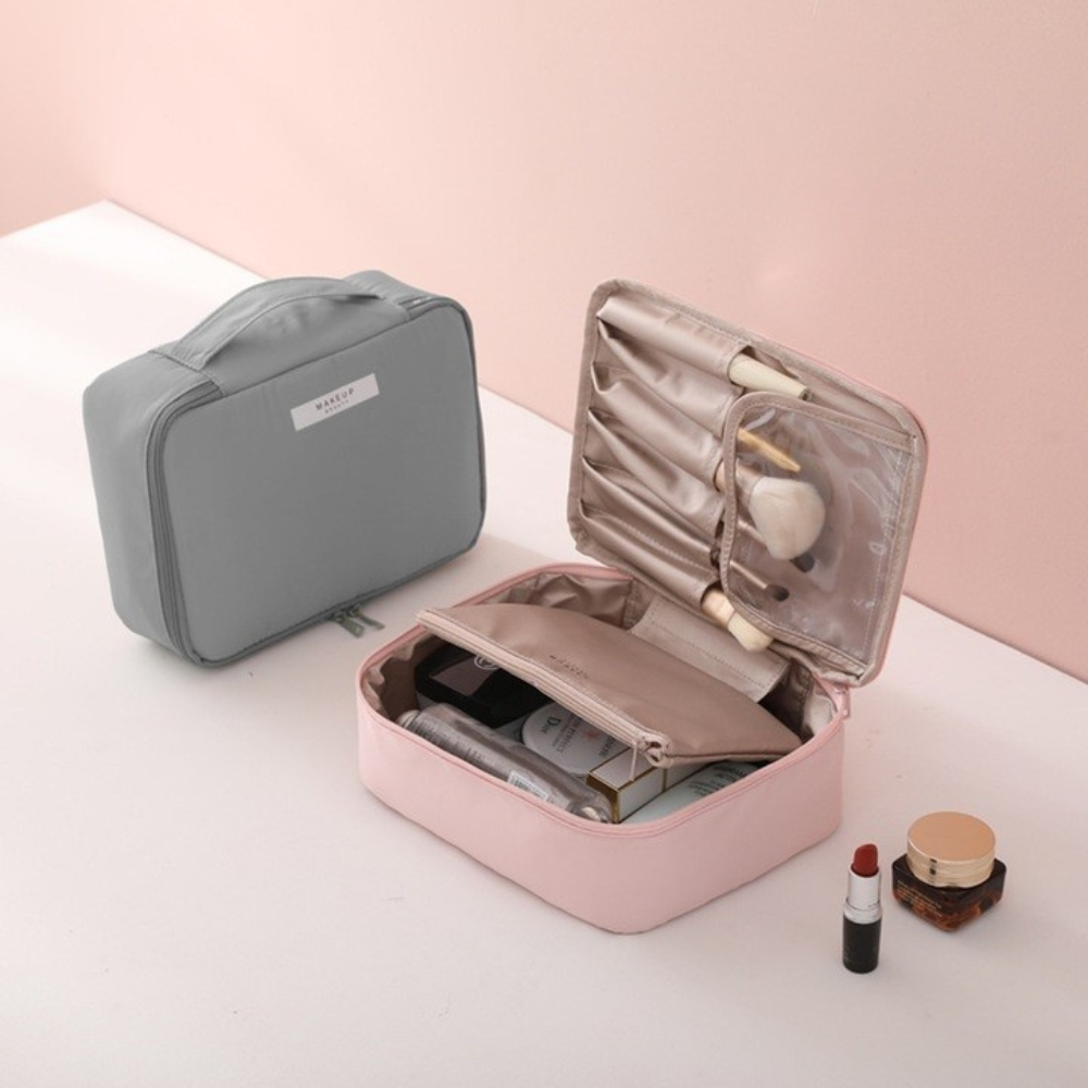 Geanta Organizare Cosmetice 2in1, Portfard Inclus, Impermeabil, pentru Calatorii