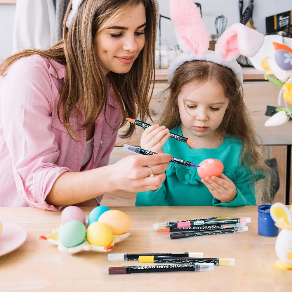 Комплект акрилни маркери, двоен връх 1-5 мм, 24-36 интензивни цвята, за различни повърхности