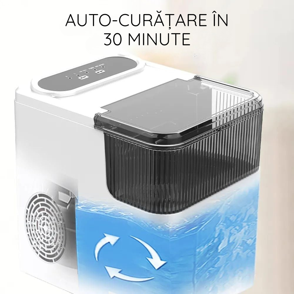 Машина за лед, 2 размера, 12 кг/ден, функция стоп, капацитет 500 г, преносима