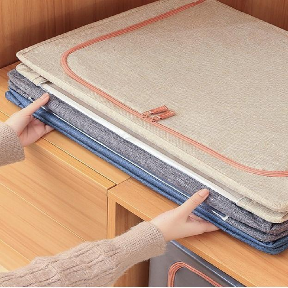 Cutie de Depozitare, Pliabil, Capacitate 24L-100L, Material Textil, cu Fermoar, Culori Diferite