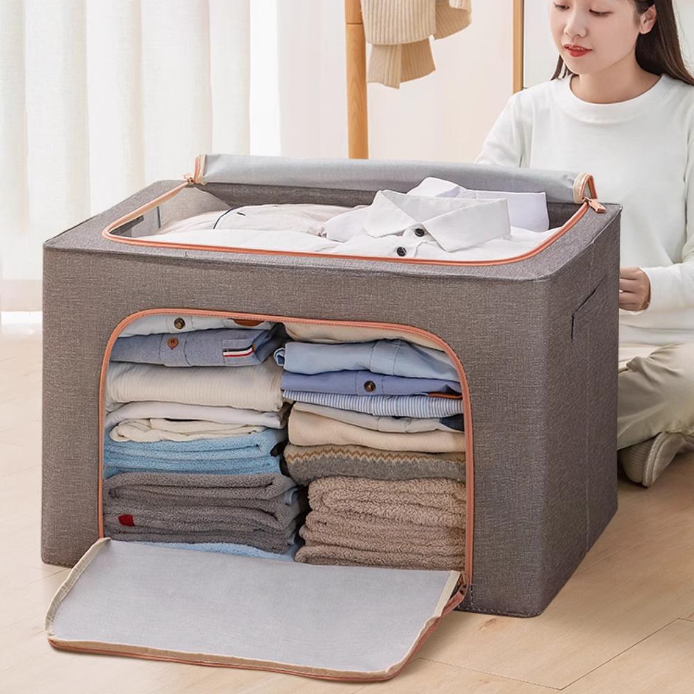 Cutie de Depozitare, Pliabil, Capacitate 24L-100L, Material Textil, cu Fermoar, Culori Diferite