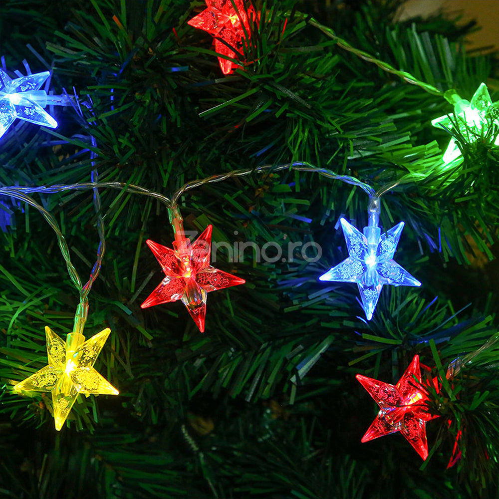 Instalatie de Craciun, Liniara 10m, 40 Becuri LED, Multicolor, 8 Jocuri de Lumini, Fir Negru, 220V, Controler