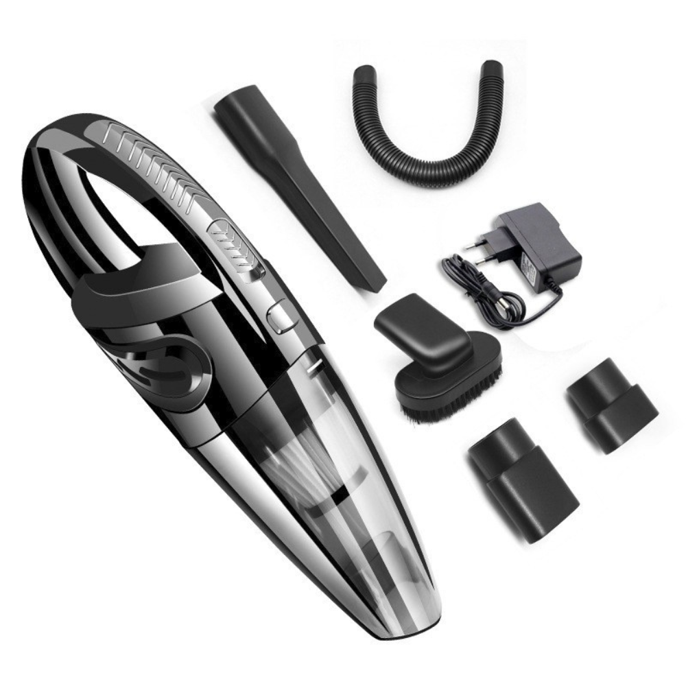 Portable Car Vacuum Cleaner, 120W, Hepa Filter, 2500mAh, Accessories Included, Black