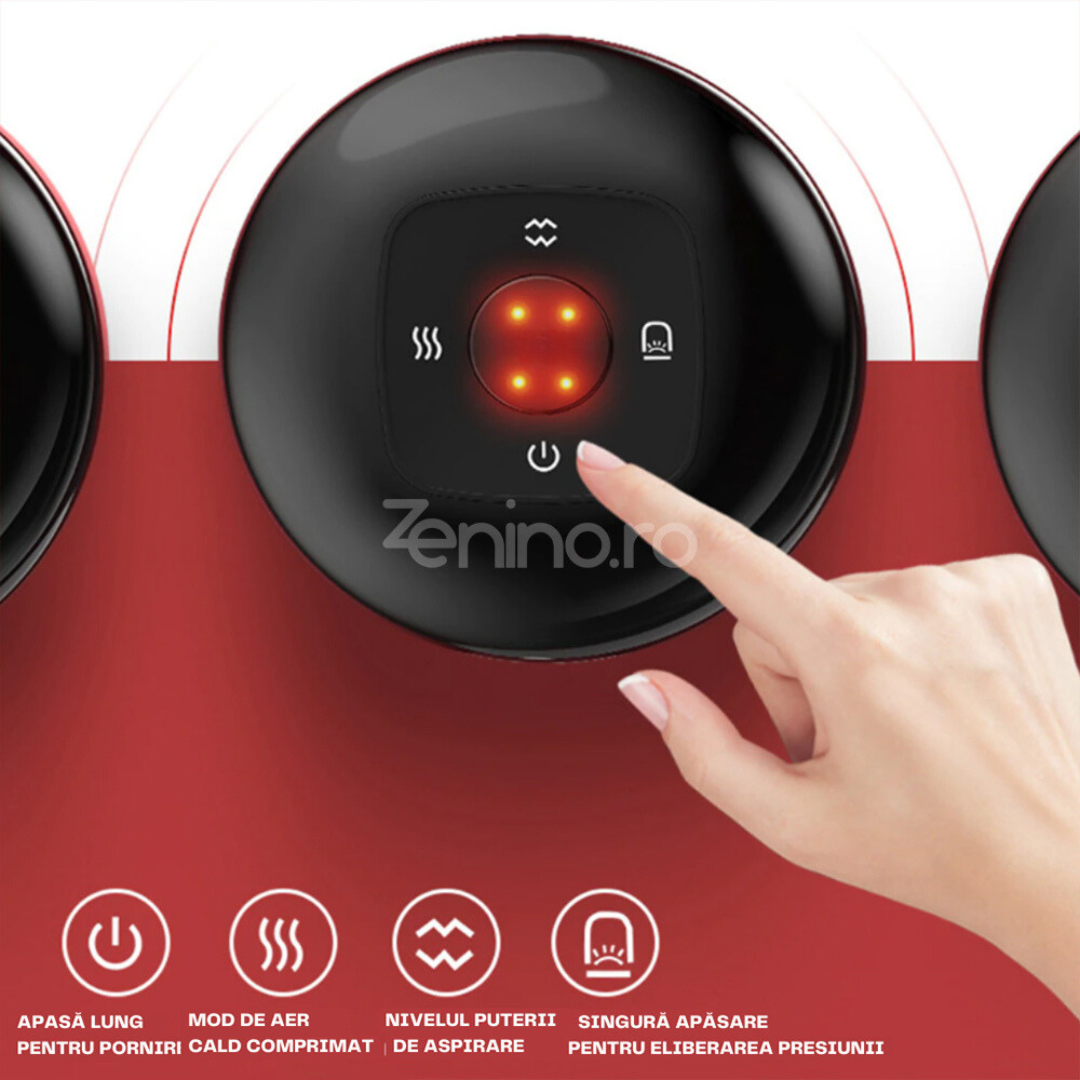 Electric Massage Cup, Anti-Cellulite, 12 Levels, Infrared Heating, Therapeutic, Black