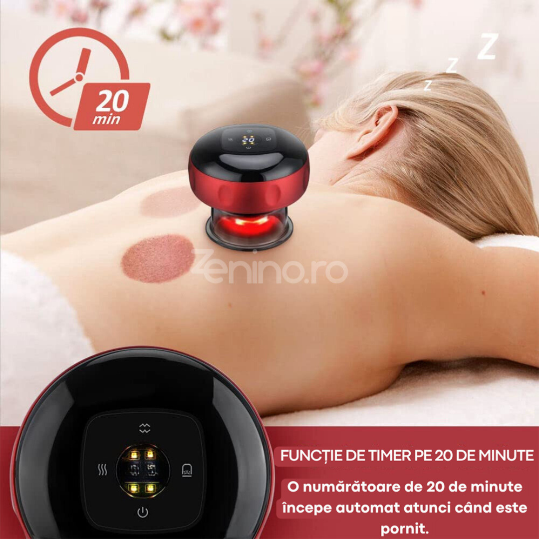 Electric Massage Cup, Anti-Cellulite, 12 Levels, Infrared Heating, Therapeutic, Black