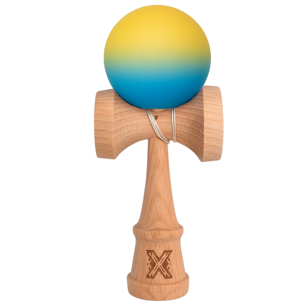 Kendama X Original, 18cm, Strat Cauciucat, Lemn, Copii si Adulti, Joc Interactiv