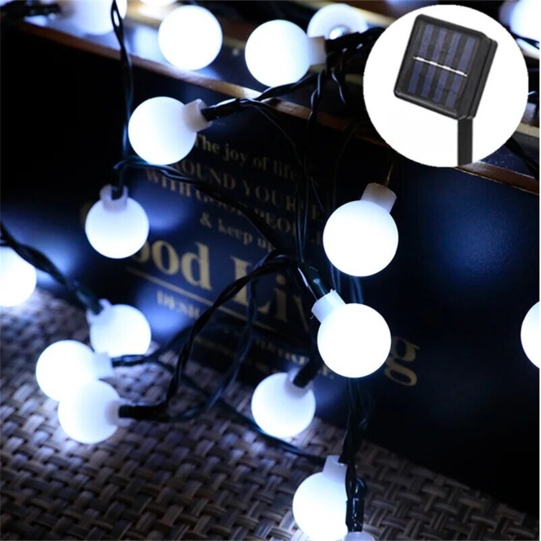 Solar System, Bulb Model, 12m, 8 Light Effects, 100 LEDs, 1200mAh, Cool White