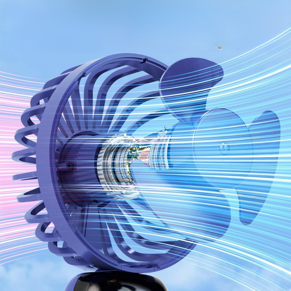 Mini Ventilator Portabil, 5 Viteze, Autonomie 12h, Model Pliabil, Incarcare USB