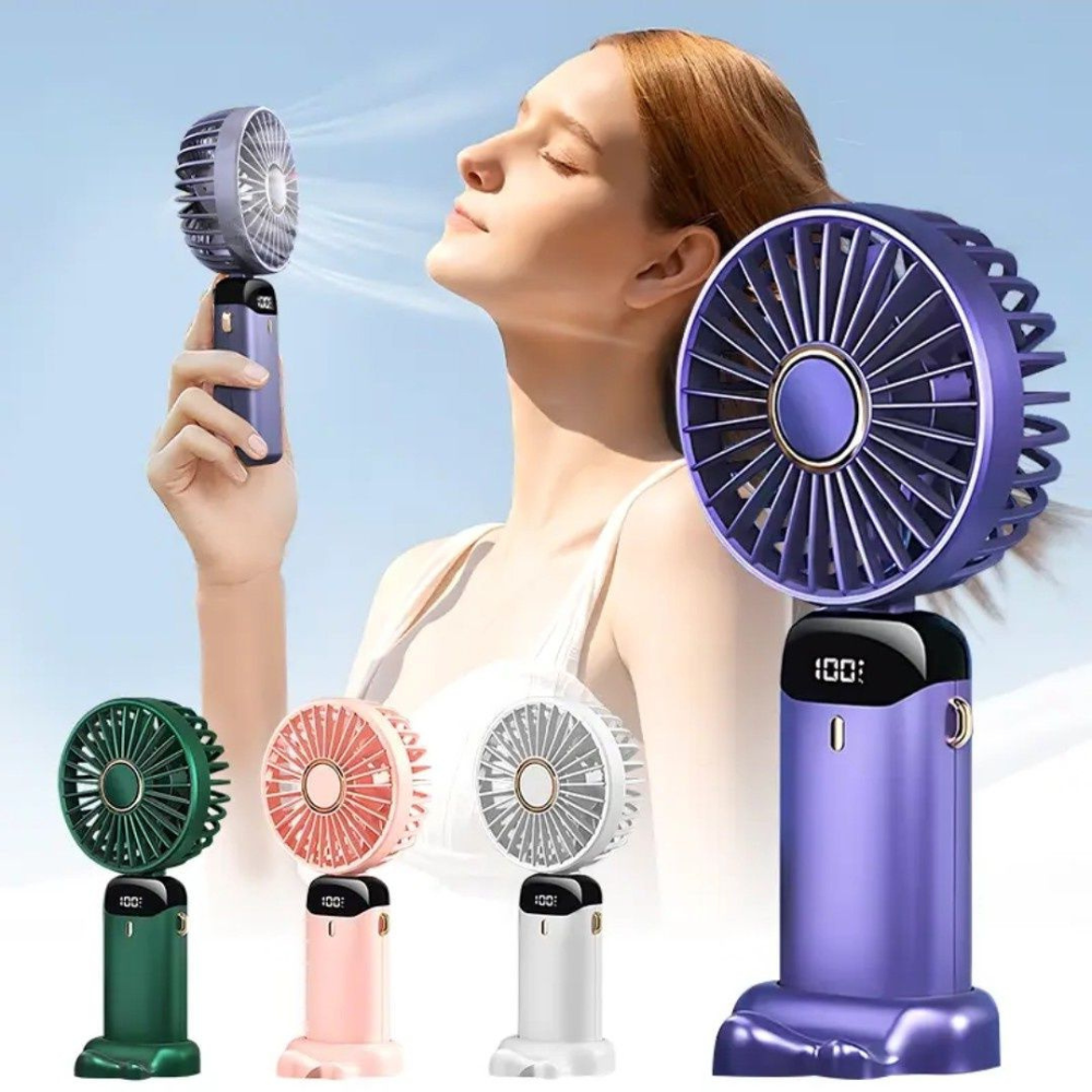 Mini Ventilator Portabil, 5 Viteze, Autonomie 12h, Model Pliabil, Incarcare USB