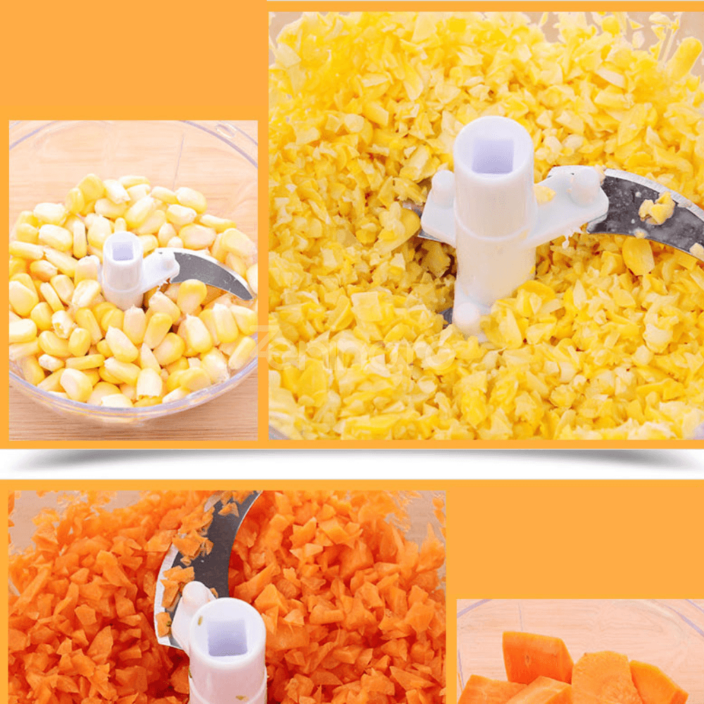 Multifunctional Salad Dryer, Manual Model, 3 Stainless Steel Blades, Vegetable Chopping, Composition Mixing, White