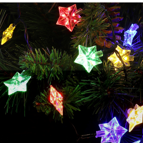 Instalatie de Craciun, Liniara 10m, 40 Becuri LED, Multicolor, 8 Jocuri de Lumini, Fir Negru, 220V, Controler