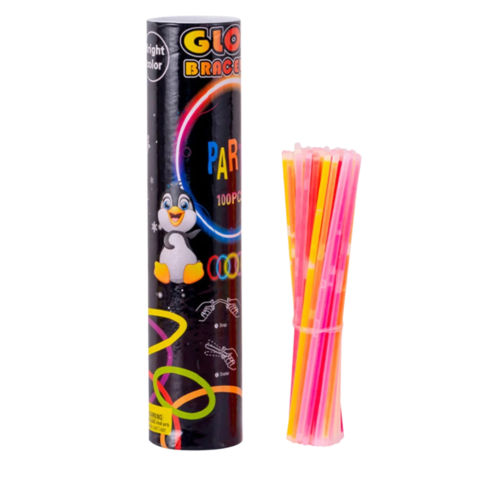 Set 100 Bratari Fosforescente, 20cm, pentru Petreceri, Multicolor