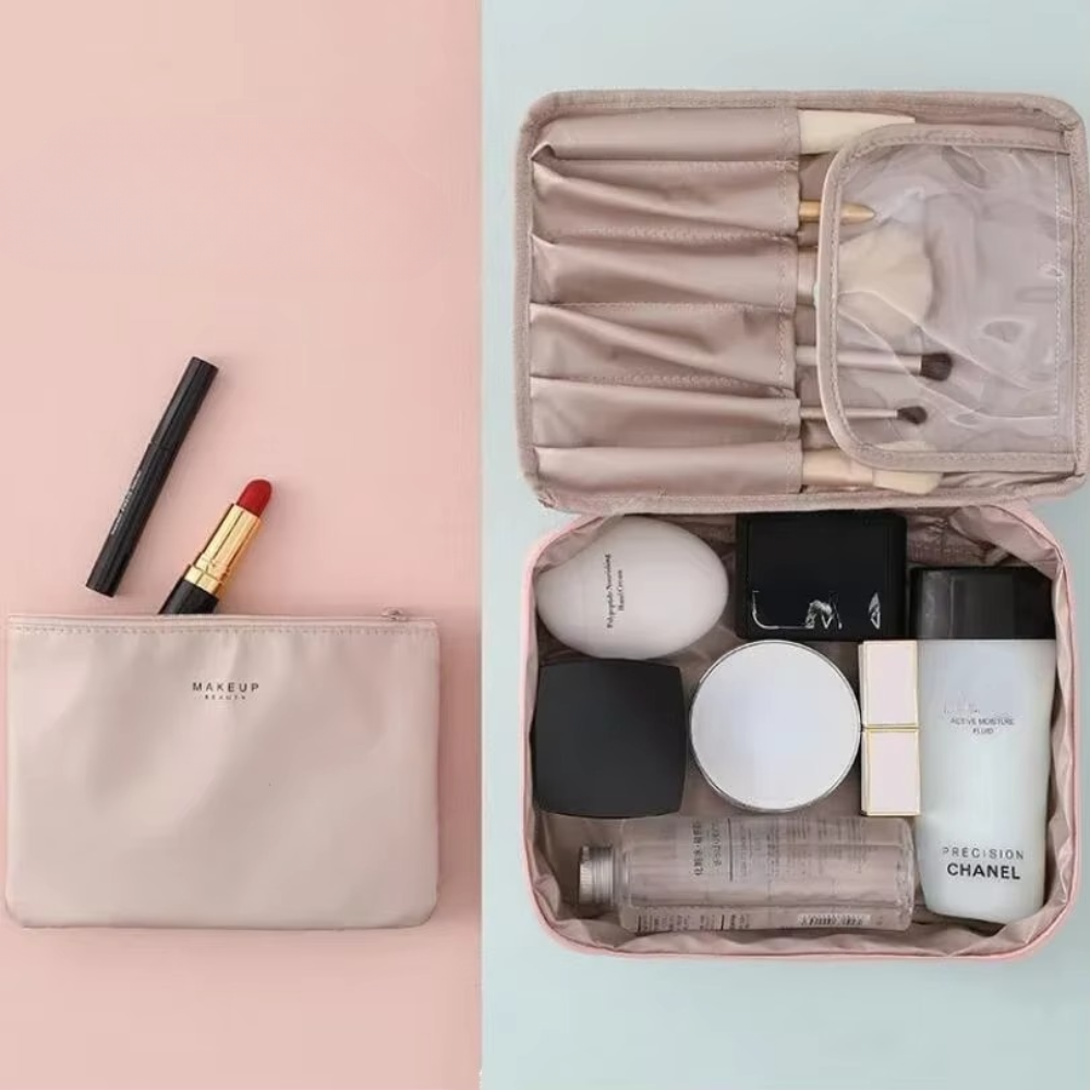 Geanta Organizare Cosmetice 2in1, Portfard Inclus, Impermeabil, pentru Calatorii