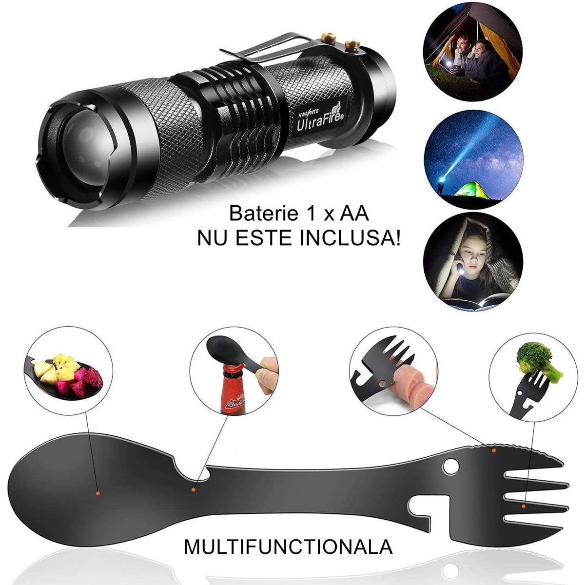 Kit Supravietuire cu Ghiozdan, 40 Piese, Echipament Prim-Ajutor, Multifunctional
