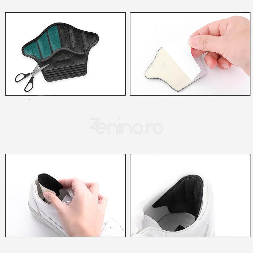 Set of 2 Cushioned Insoles, Shoe Inserts, for Heels, Corn Prevention, Universal Size, Adjustable, Black/Cream