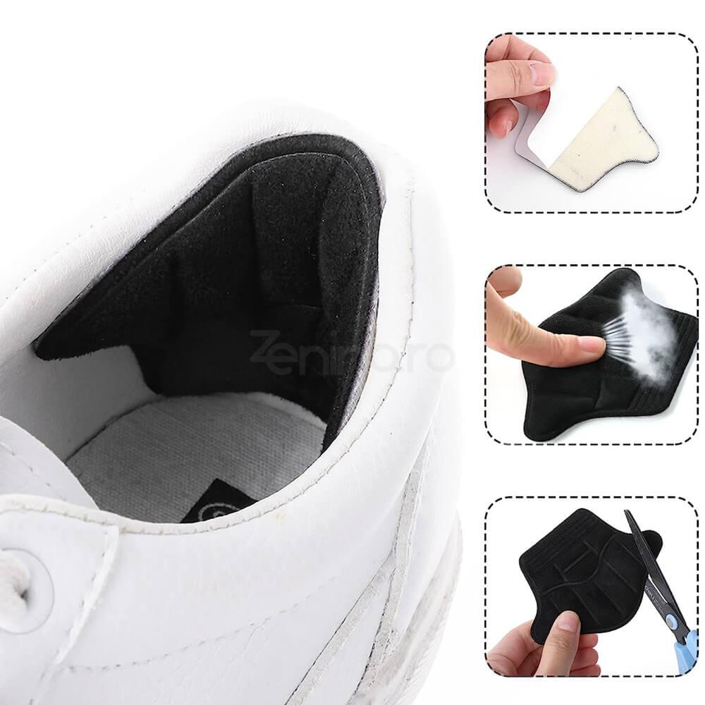 Set of 2 Cushioned Insoles, Shoe Inserts, for Heels, Corn Prevention, Universal Size, Adjustable, Black/Cream