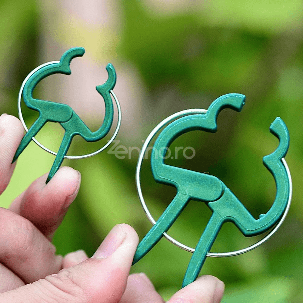 Set 108 Cleme pentru Plante, Mentine Pozitia, Doua Dimensiuni, Potrivite pentru Palisare, Rezistente, din Polipropilena, Verde