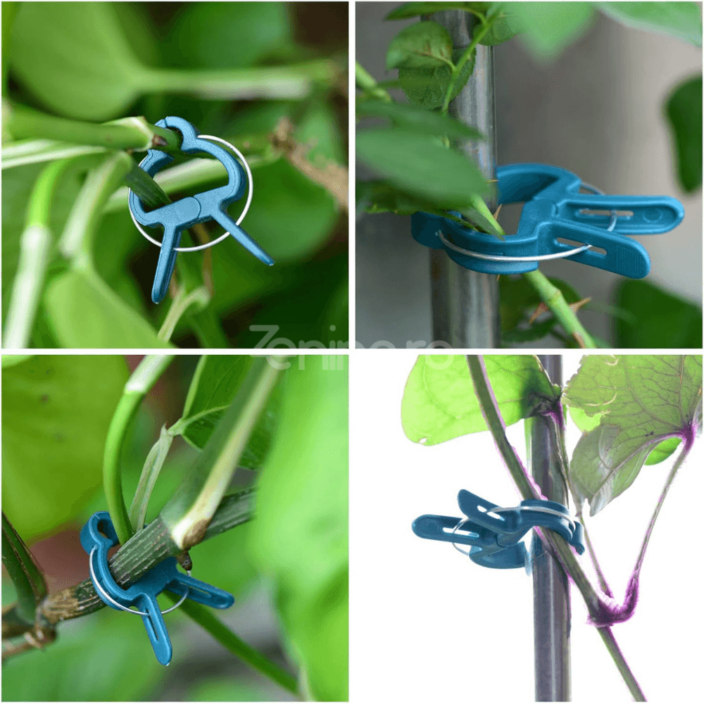 Set 108 Cleme pentru Plante, Mentine Pozitia, Doua Dimensiuni, Potrivite pentru Palisare, Rezistente, din Polipropilena, Verde