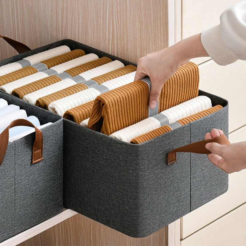Foldable Storage Box, Made of Textile Material, Metal Frame, with Handles, 47x20x28 cm