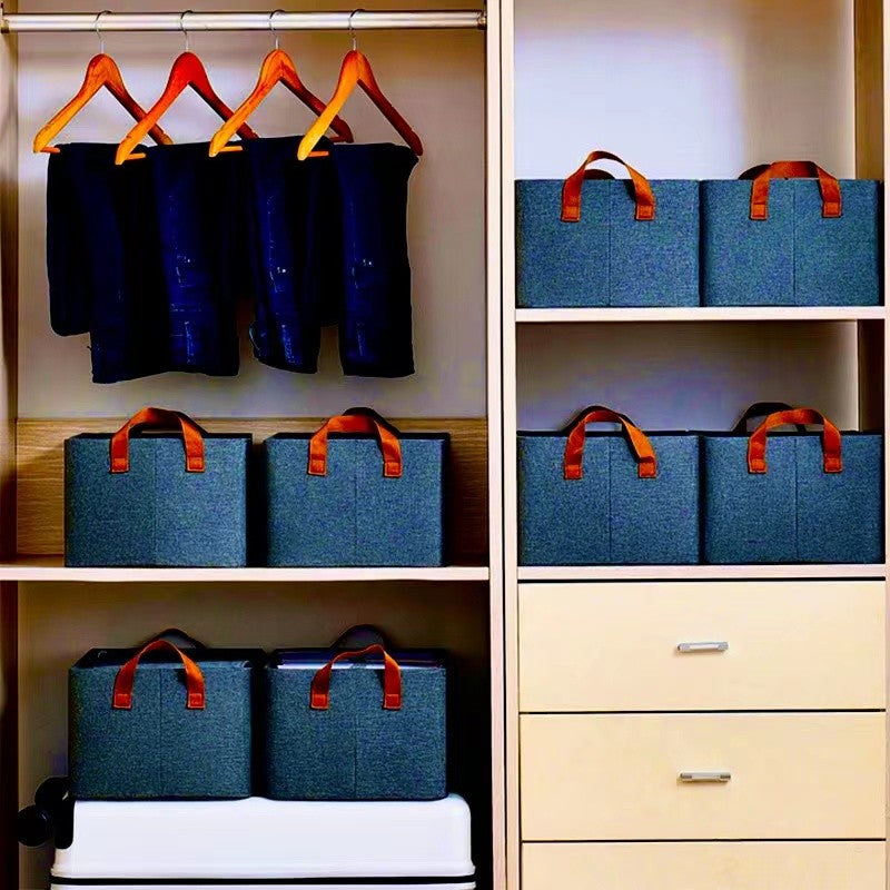 Foldable Storage Box, Made of Textile Material, Metal Frame, with Handles, 47x20x28 cm