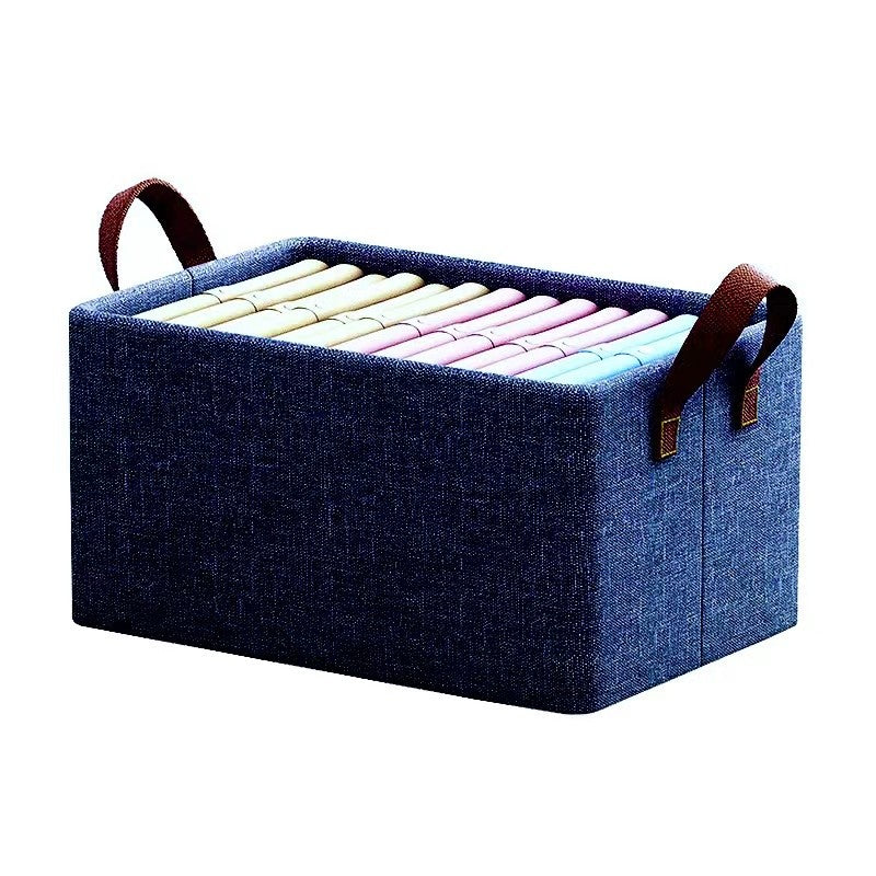 Foldable Storage Box, Made of Textile Material, Metal Frame, with Handles, 47x20x28 cm